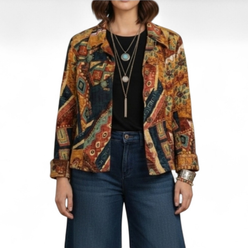 Boho linen blend jacket